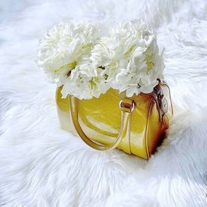 Dior Yellow Logo Mini Boston Bag